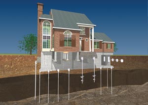 a diagram of how a foundation is repaired in Tuscon