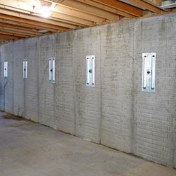 A repaired foundation wall in Holbrook